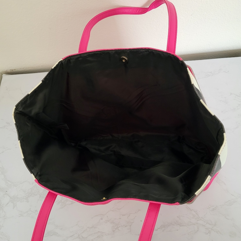 Juicy Couture- Pink and Black Striped Tote Bag - Picture 5 of 7